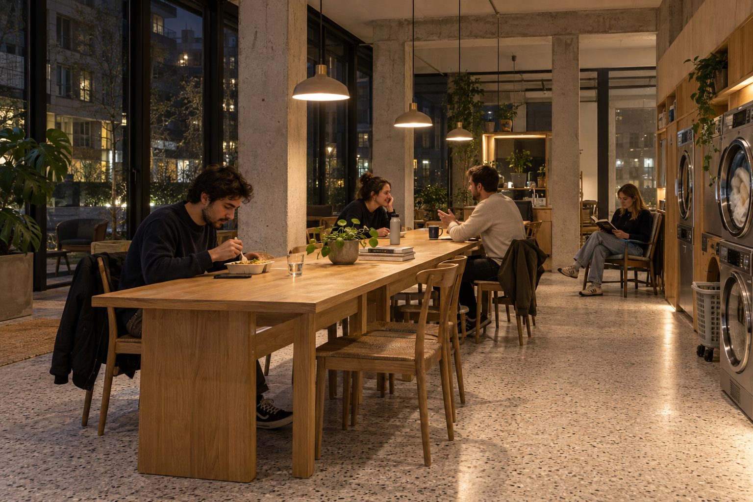 The laundry café, evening
